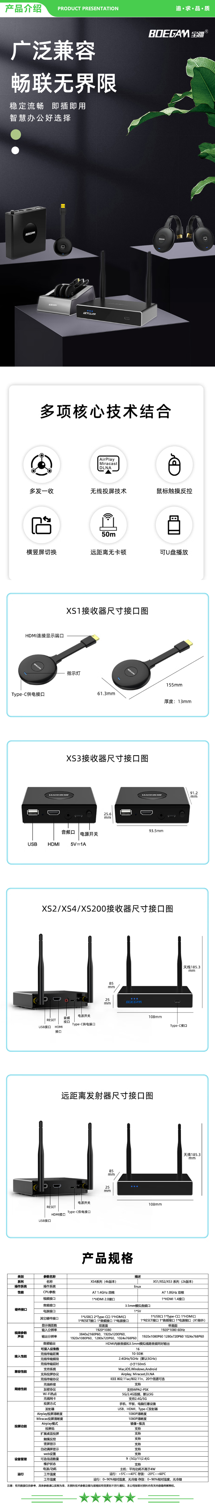 宝疆 BOEGAM XS2 USB发射器套装 手机无线投屏器电视投影仪机安卓苹果平板电脑投屏同屏器 2.jpg