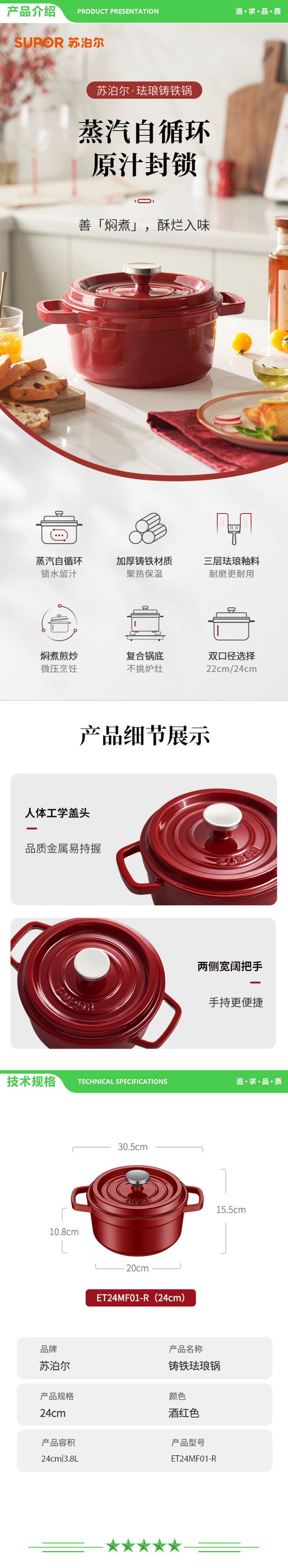 苏泊尔 SUPOR ET24MF01-R 炒锅（24cm 珐琅铸铁锅 经典系列-酒红） 2.jpg