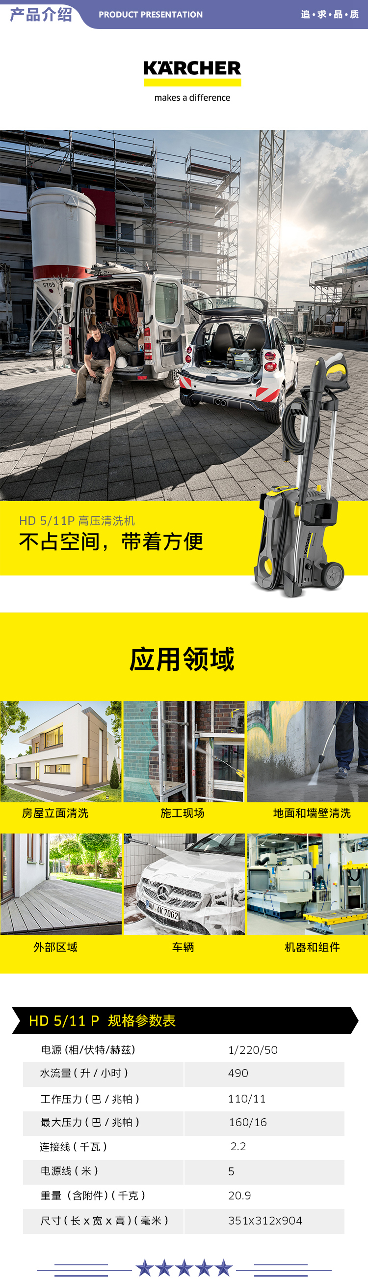 卡赫 KARCHER HD5-11P 工业商用高压清洗机高压水枪 适用于地面墙面工厂车辆清洗 2.jpg