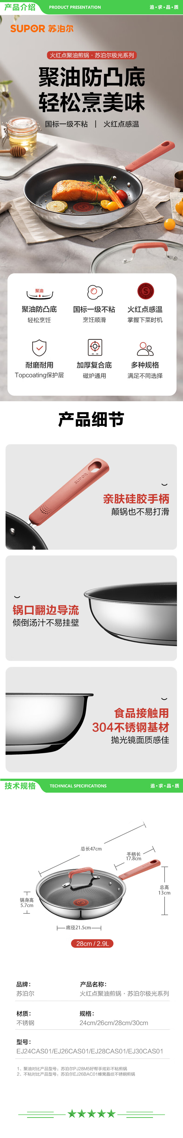 苏泊尔 SUPOR EJ28CAS01 煎锅（28cm 火红点聚油 极光系列） 2.jpg
