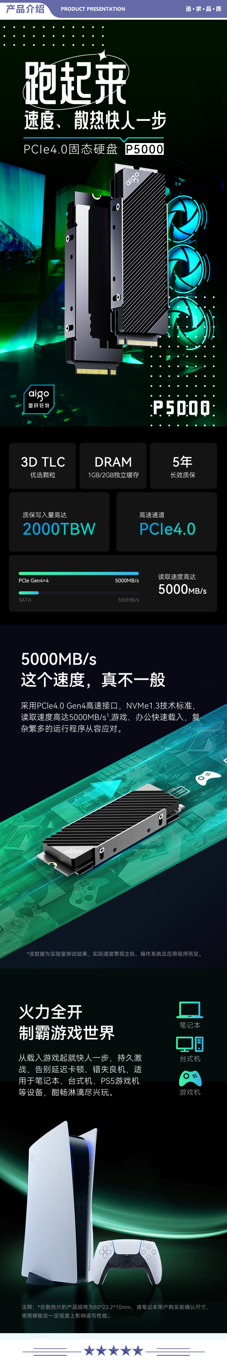 爱国者 (aigo) P5000 1TB SSD固态硬盘 M.2接口(NVMe协议PCIe 4.0 x4) 竞速版 5000MB 迅猛读写 2.jpg
