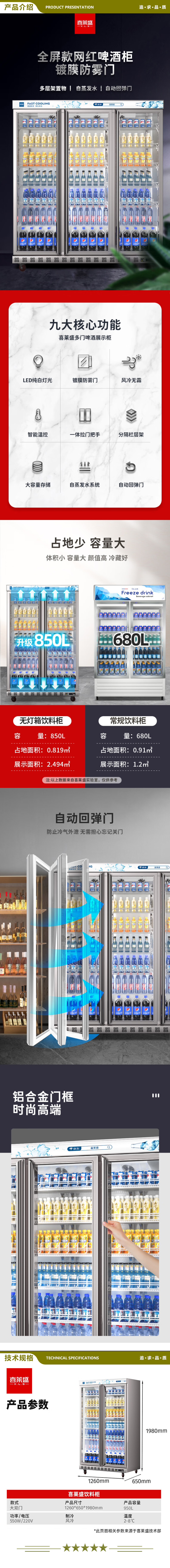 喜莱盛 XLS 大双门1260x650x1980 商用展示柜冷藏饮料柜全屏啤酒柜酒水网红酒吧冰柜保鲜柜超市便利店冰箱大容量风冷饮柜回弹门 2.jpg