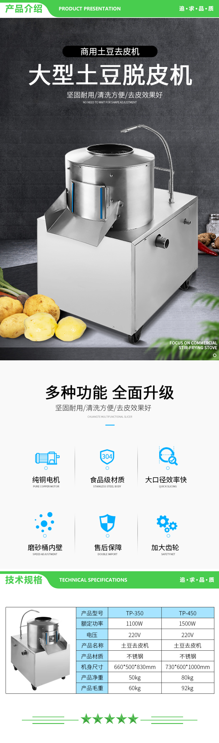 英利蒂克 Enlitic TP-350 商用全自动土豆去皮机 磨皮机 学校食堂地瓜生姜剥皮机 2.jpg