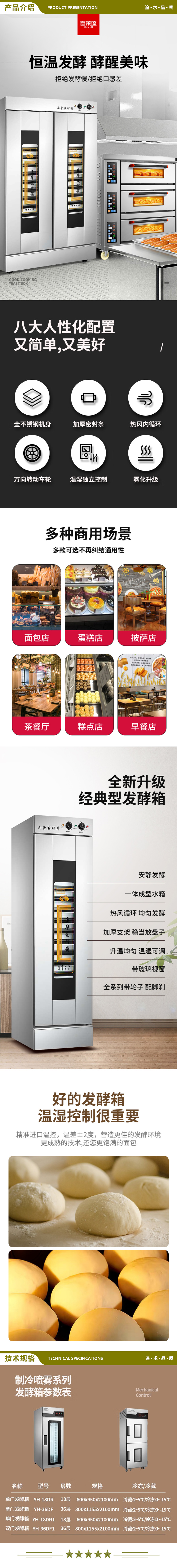 喜莱盛 YH-18DR1 商用发酵箱面包馒头蒸笼醒发箱 不锈钢发酵柜恒温面粉发酵机烘焙设备  2.jpg