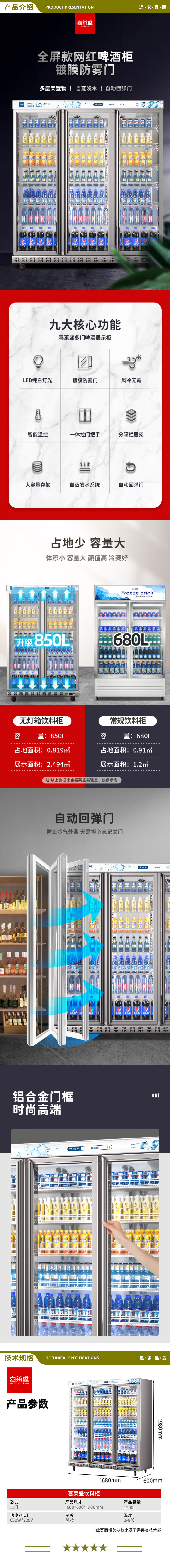 喜莱盛 XLS 三门1680x600x1980 商用展示柜冷藏饮料柜全屏啤酒柜酒水网红酒吧冰柜保鲜柜超市便利店冰箱大容量风冷饮柜回弹门 2.jpg