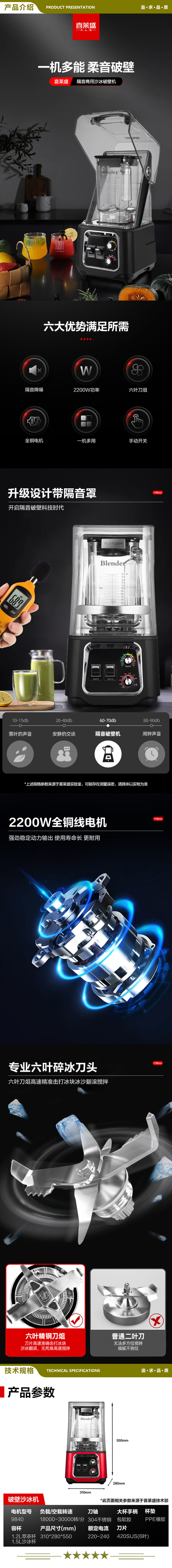 喜莱盛 红色旋钮款-K80 沙冰机商用破壁机带隔音罩刨冰机全自动搅拌机榨汁料理机奶茶店设备全套  2.jpg