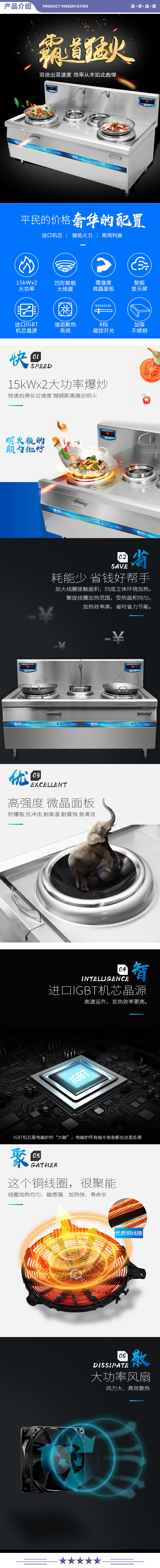 圣托（Shentop） STC-F2000C 凹型电磁炉 15kWx2组大功率电炉灶 饭店炒菜炉 双头双尾小炒炉 2.jpg