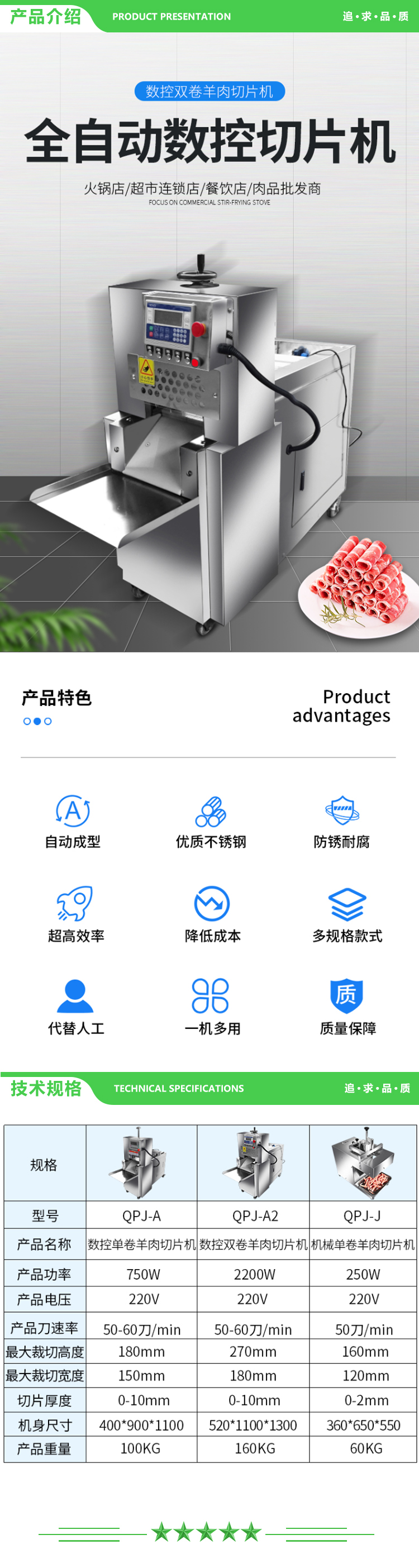 英利蒂克 Enlitic QPJ-A 商用机械单卷羊肉切片机 冻肉切片机 立式单卷机 2.jpg