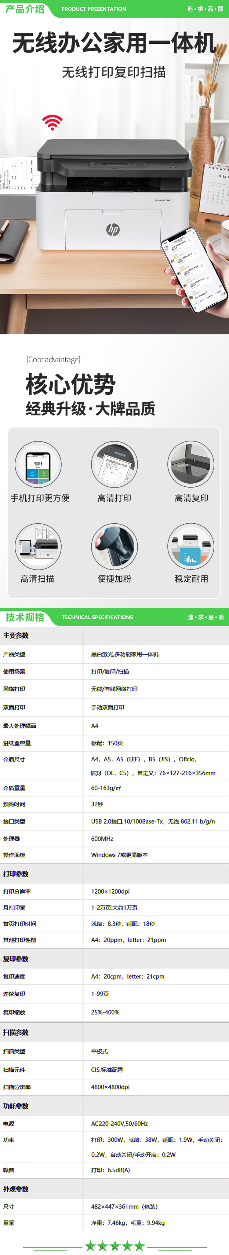 惠普 HP Laser MFP 136wm A4打印机 20页（复印 打印 扫描） 2.jpg