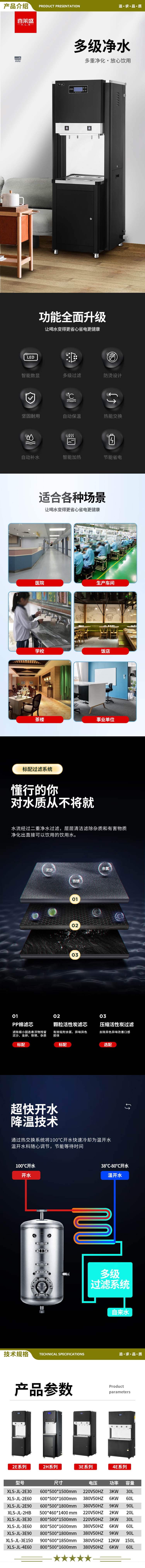 喜莱盛 XLS-JL-2HB 直饮机商用烧水器步进式大容量开水器 不锈钢直饮机商用净水器柜式两开水  2.jpg