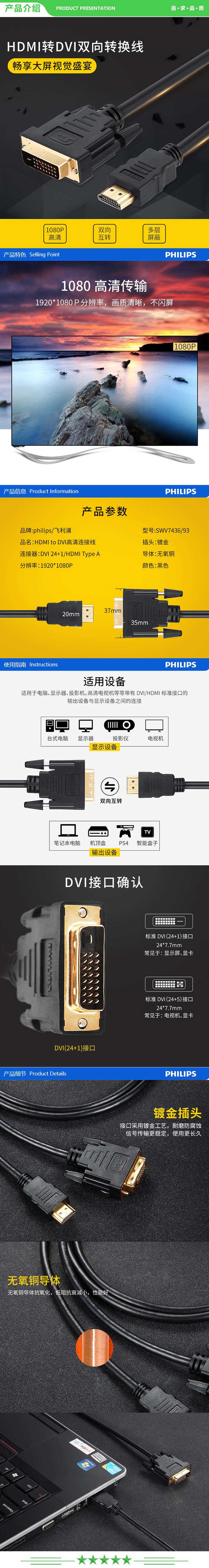 飞利浦-PHILIPS-SWV7436X-93-HDMI转DVI线-DVI转HDMI转接头-高清双向互转-连接线1.jpg