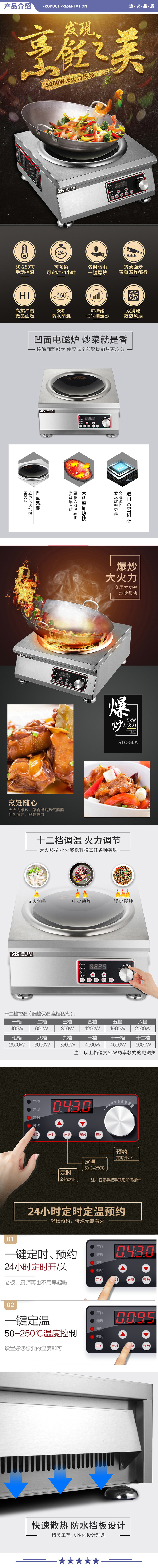 圣托（Shentop） STC-35A 电磁炉 3500W大功率凹面电炒灶 食堂饭店炒菜猛火炉 多功能煲汤炉 2.jpg