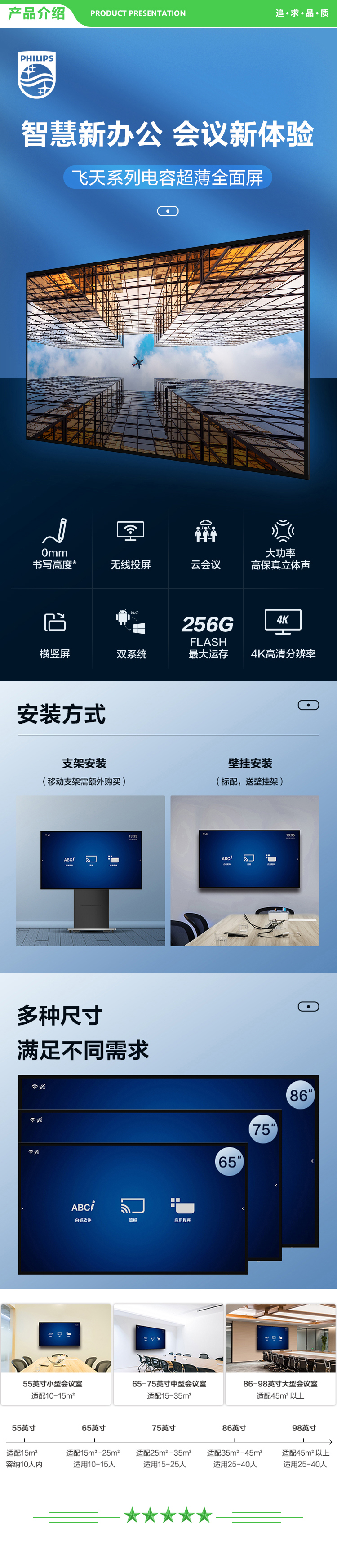 飞利浦 PHILIPS 75BDL6051C 飞天86英寸安卓+传屏器+笔+支架 智能会议平板 .jpg