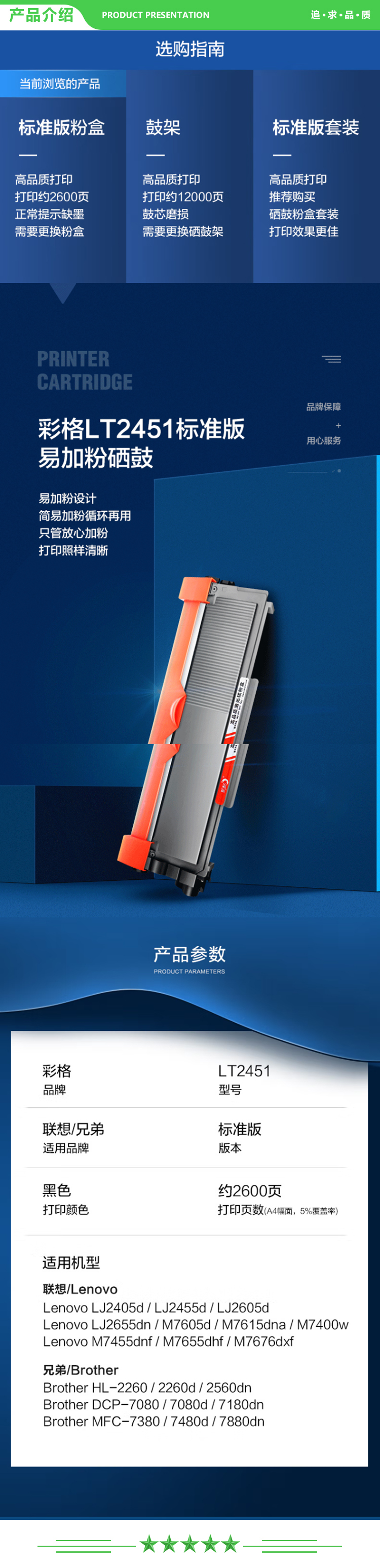 彩格 LT2451H 标准版粉盒-4支装 10400页 适用联想m7400pro粉盒m7605d硒鼓 m7450fpro m7615dna lj2405d 2605d 2655dn m7675 7655 7455.jpg