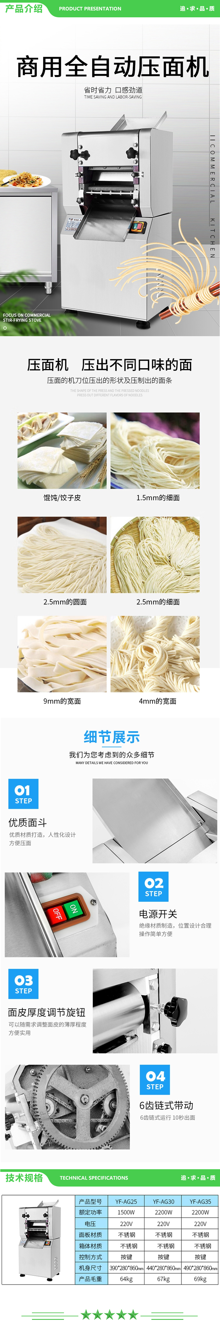 英利蒂克 Enlitic YF-AG30 压面机商用 2200W标准款 不锈钢面条机 多功能大型商用揉面机 2.jpg