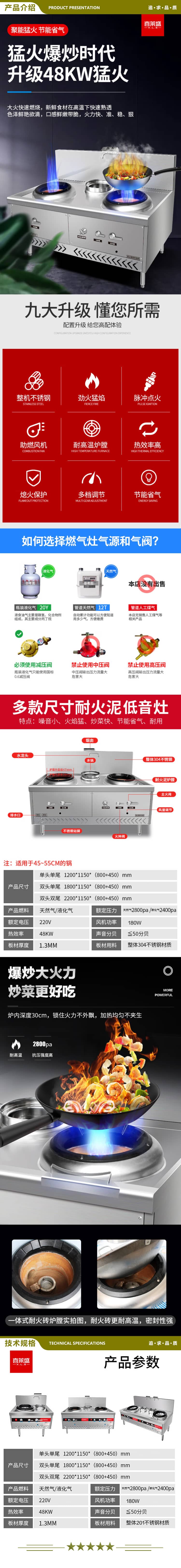 喜莱盛 SZCT28 双头单尾工程款 商用燃气灶台广式天然气液化气猛火灶 食堂煤气灶加厚不锈钢1.3mm带熄火保护 2.jpg