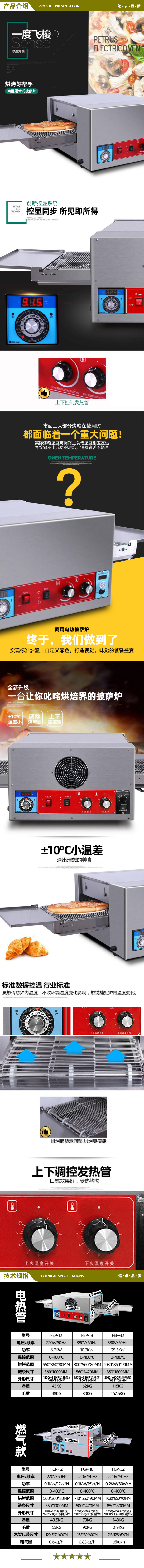 喜莱盛 FEP-18 烤箱商用披萨烤炉履带链条 电热型直热大容量商用烤箱   2.jpg