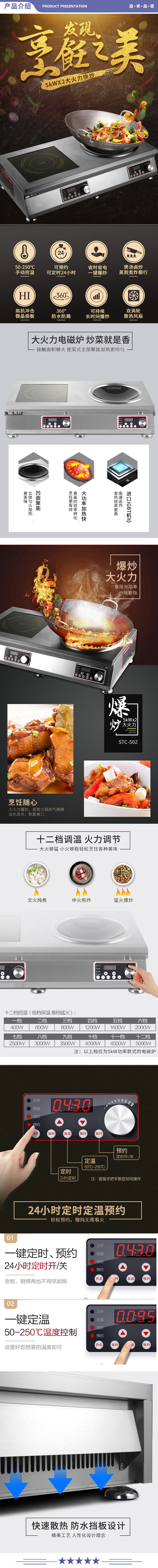 圣托（Shentop） STC-50Z 凹型电磁炉 平面大功率煲汤炉 饭店餐馆炒菜炉 5000W台式平凹组合炉 2.jpg