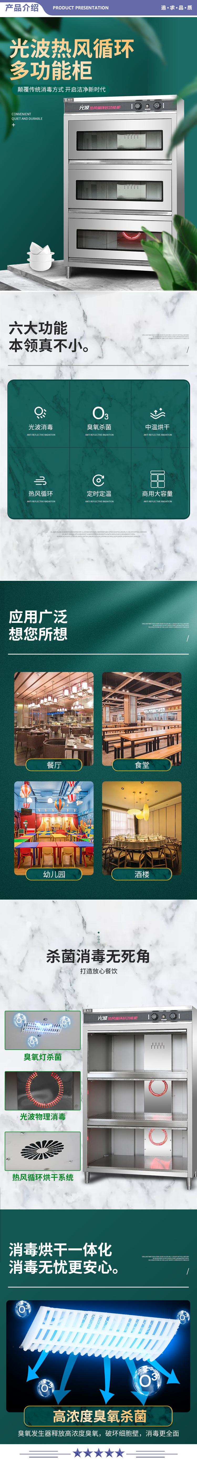 圣托（Shentop） ZTP1200-CS3 大容量光波消毒柜 热风循环储物柜 酒店饭店三门工程消毒碗柜 2.jpg