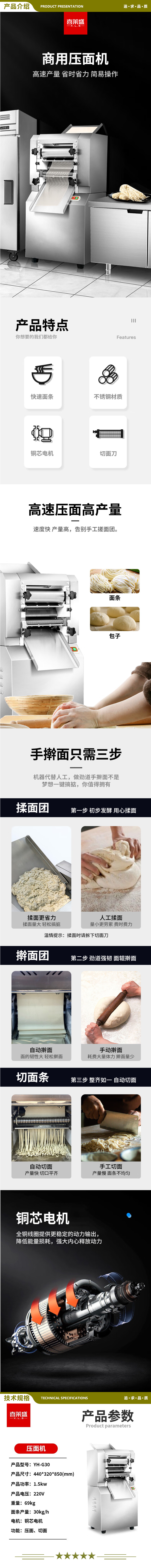 喜莱盛 YH-G30 压面机商用面条机30Kg h产量大型全自动擀面皮机 校企食堂立式饺子一体机  2.jpg