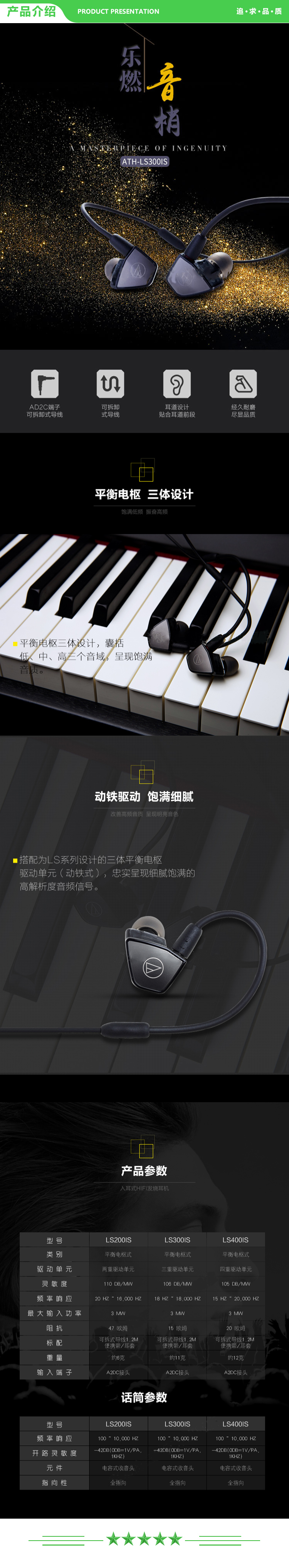 铁三角 Audio-technica LS300iS 三单元入耳式 动铁监听 HiFi 高保真 手机 有线 音乐耳机 .jpg