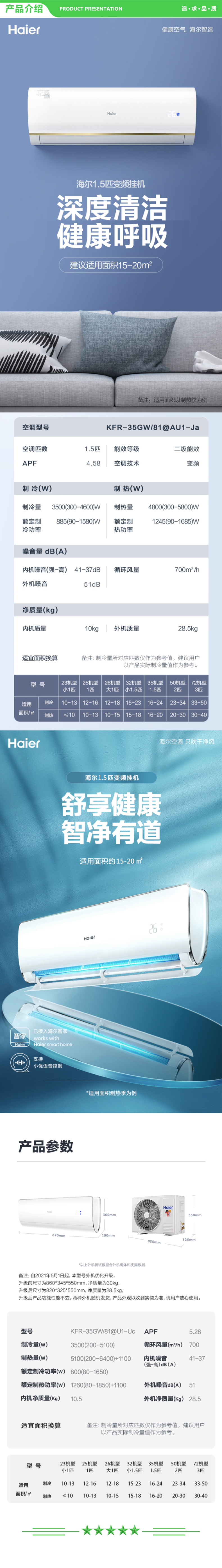 海尔 Haier 35UC+35Ja81 荣御一级变频挂机 一级能效挂机套装 .jpg