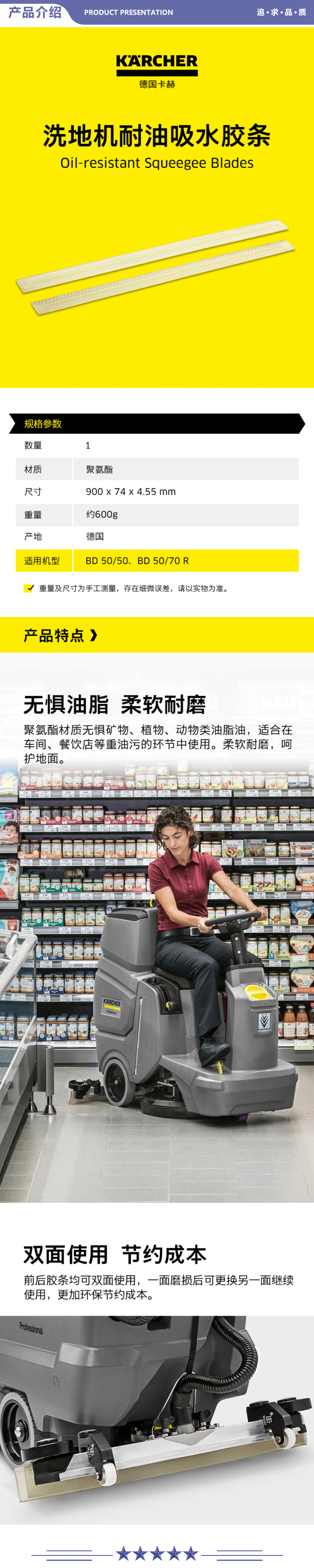 卡赫 KARCHER 耐油胶条 洗地吸干机配件PU耐油胶条适用于BD50-50、BD50-70 2.jpg