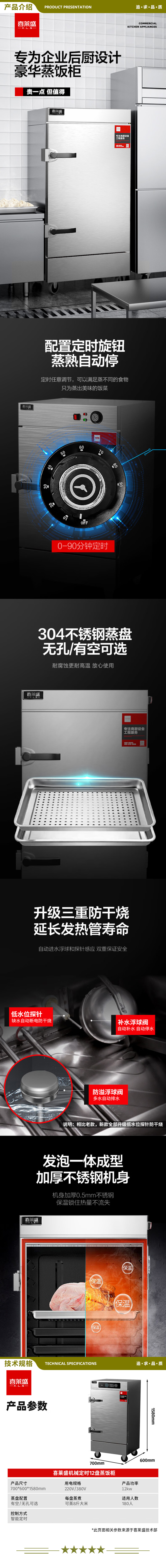 喜莱盛 LBL-12-12智能款 蒸饭柜商用电热蒸饭车304盘记忆菜单食堂蒸饭机蒸饭箱安全防干烧蒸箱包子馒头蒸炉12盘  2.jpg