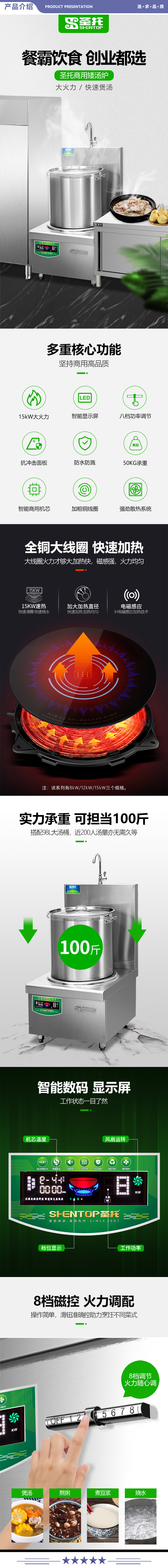 圣托（Shentop） STC-BD06A 大功率电磁炉 酒店饭店矮汤炉平面高汤炉 304不锈钢单头电磁煲汤炉 2.jpg
