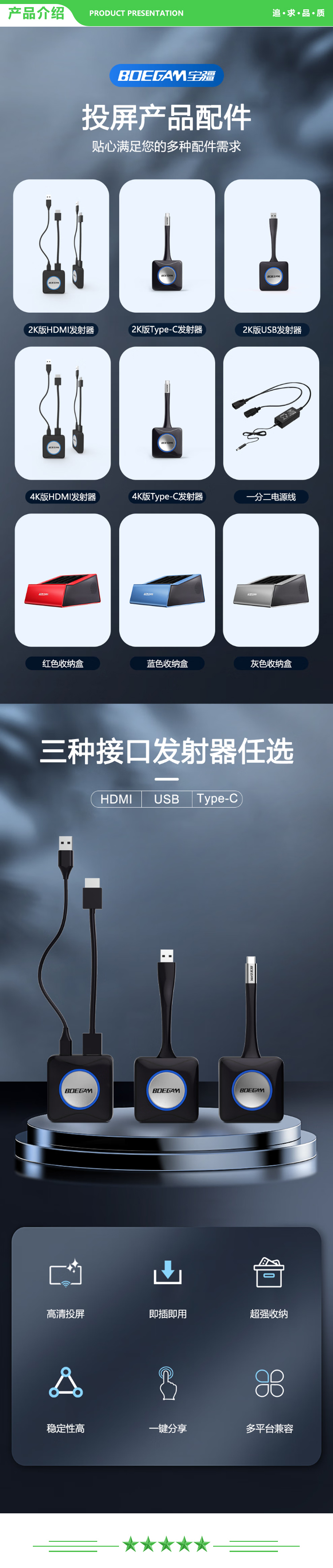 宝疆 BOEGAM F01 单USB发射器 办公会议投屏配件 投屏发射器、收纳盒、一分二电源线 宝疆通用 2.jpg