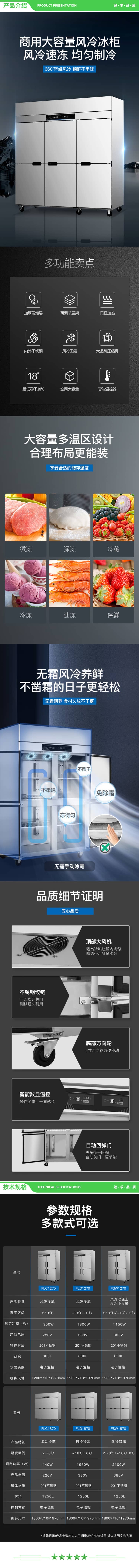 英利蒂克 Enlitic FLC1870 商用六门冷藏柜冰柜立式冷冻冷藏不锈钢厨房冰箱餐饮后厨冷柜 2.jpg