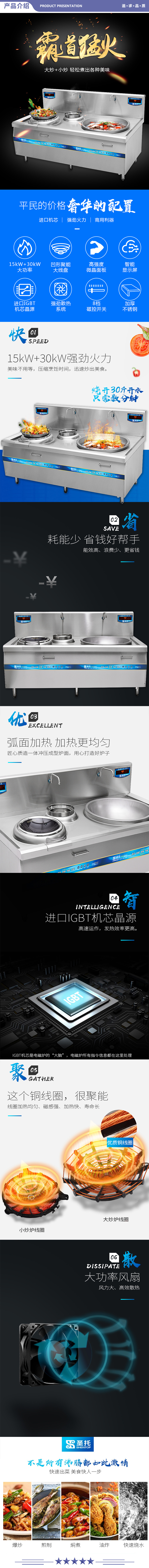 圣托（Shentop） STC-G2000 大功率电磁炉 大型双炒电磁灶 酒店凹面小炒炉 小炒加大炒组合灶 2.jpg