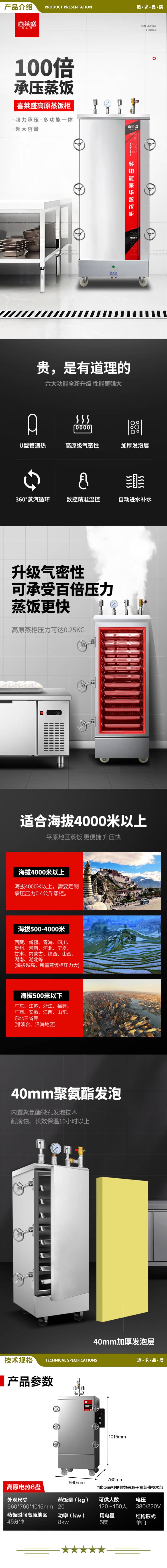 喜莱盛 4000米高原款6盘 蒸饭柜4000米高原款全自动商用电热蒸饭车6盘 食堂大容量蒸饭箱蒸包炉馒头炉 2.jpg