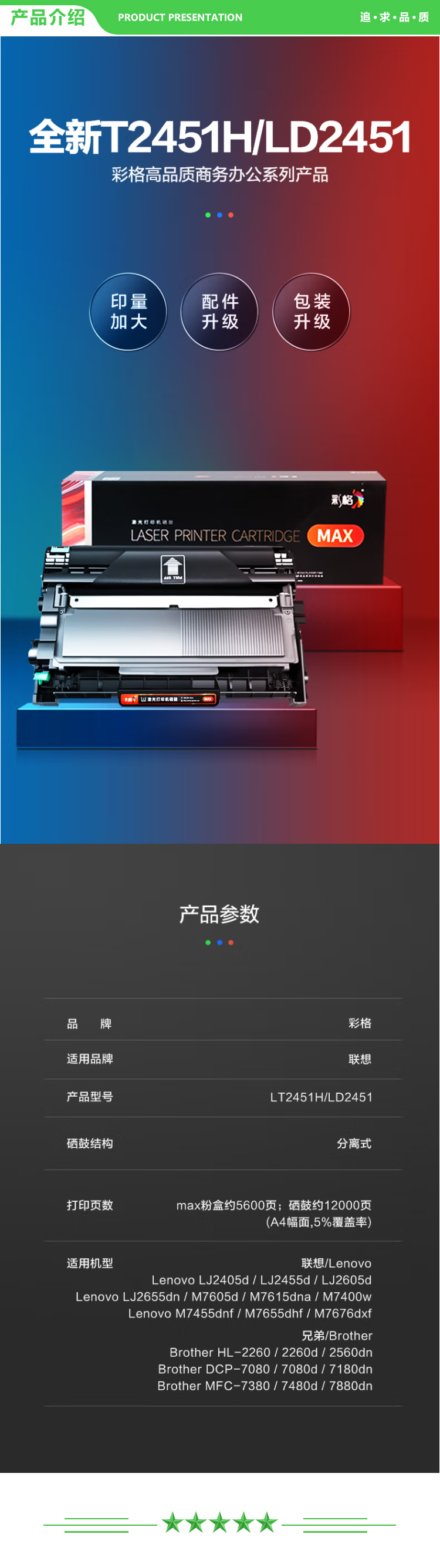 彩格 LT2451H LD2451MAX-1支装 硒鼓粉盒套装 适用联想LJ2405D N7405D 7605D 7615DNA套装 M7400PRO 2400PRO硒鼓墨粉盒.jpg