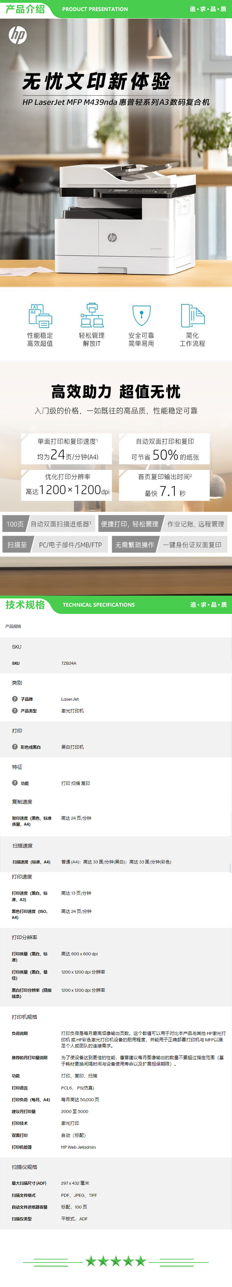 惠普 HP LaserJet MFP M439nda A3黑白数码复合机 24页 (复印+打印+扫描+输稿器) 2.jpg