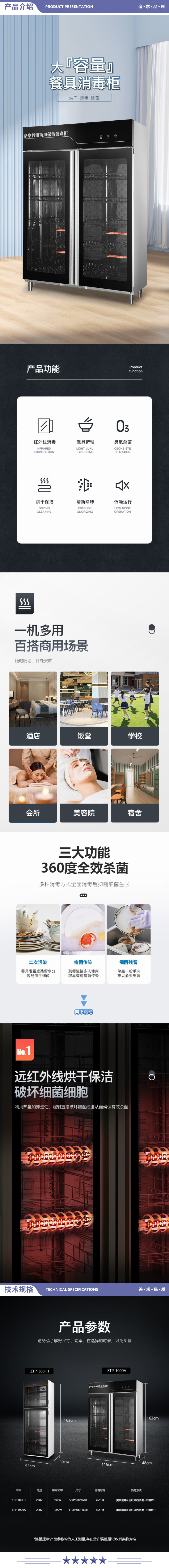 英利蒂克 Enlitic ZTP-1000A 消毒柜商用 立式厨房餐具碗筷柜 臭氧远红外线中温烘干保洁柜 2.jpg