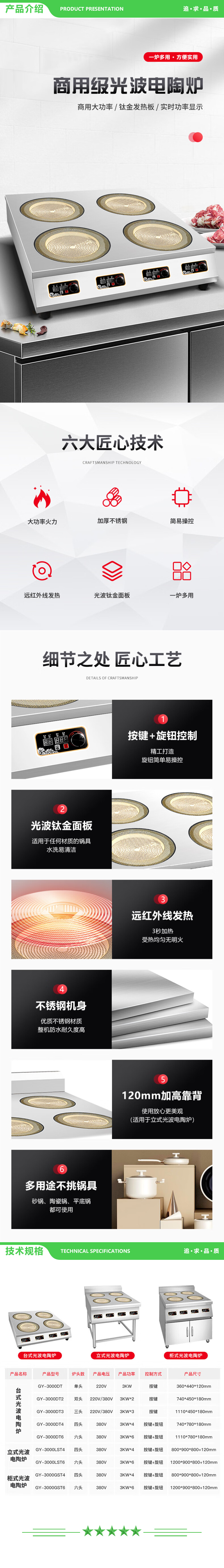 英利蒂克 Enlitic GY-3000LST6 商用电陶炉3000W大功率台式平面光波炉不挑锅熬汤炉炒菜炉 六头简易式电陶炉 2.jpg