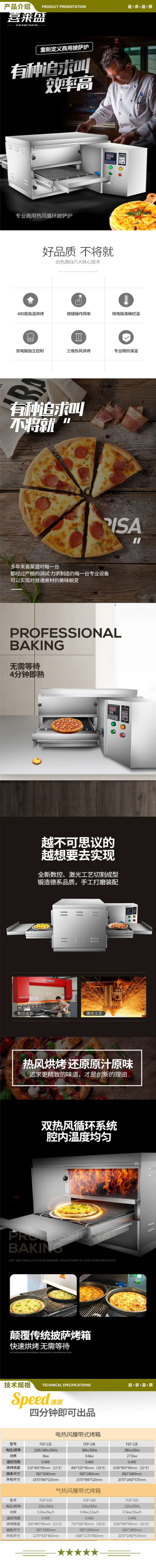 喜莱盛 FEP-13E 烤箱商用披萨烤炉履带链条 电热型热风循环大容量商用烤箱   2.jpg