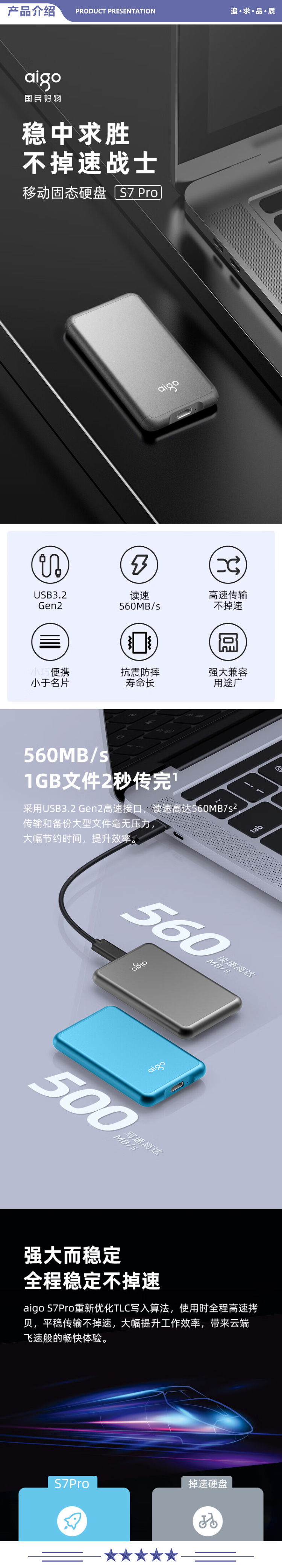 爱国者（aigo）S7Pro 512GB USB3.2 Type-c移动固态硬盘 惹火红（PSSD）读速560MB 持续传输不掉速 2.jpg