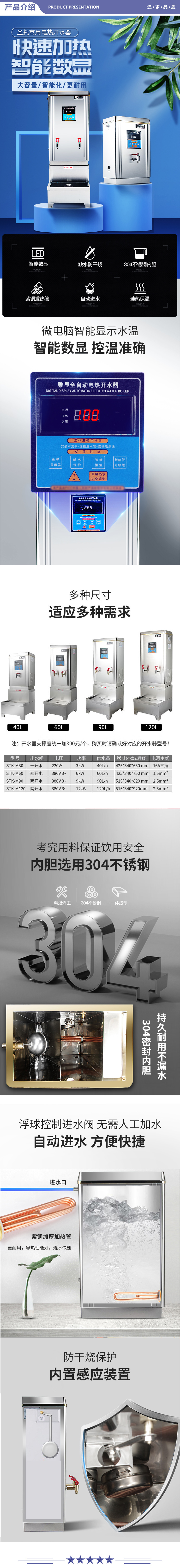 圣托（Shentop） STK-M60 电热开水器大容量 工厂饭店全自动进水开水机 304不锈钢内胆热水器 2.jpg