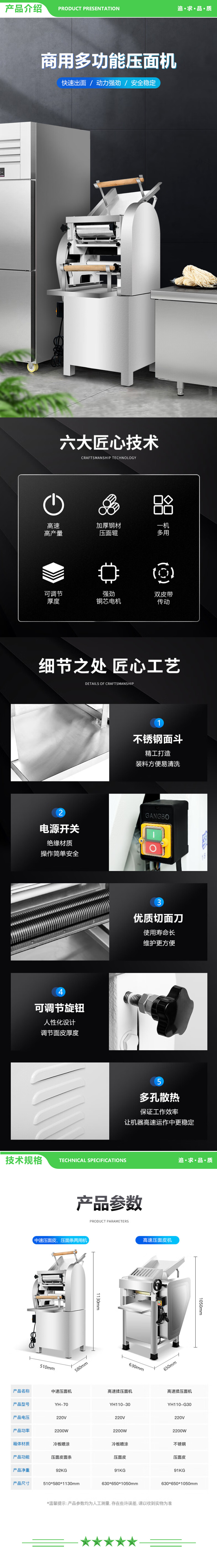 英利蒂克 Enlitic YH-70 压面机商用 2200W不锈钢高速升级款 多功能大型商用揉面机 2.jpg
