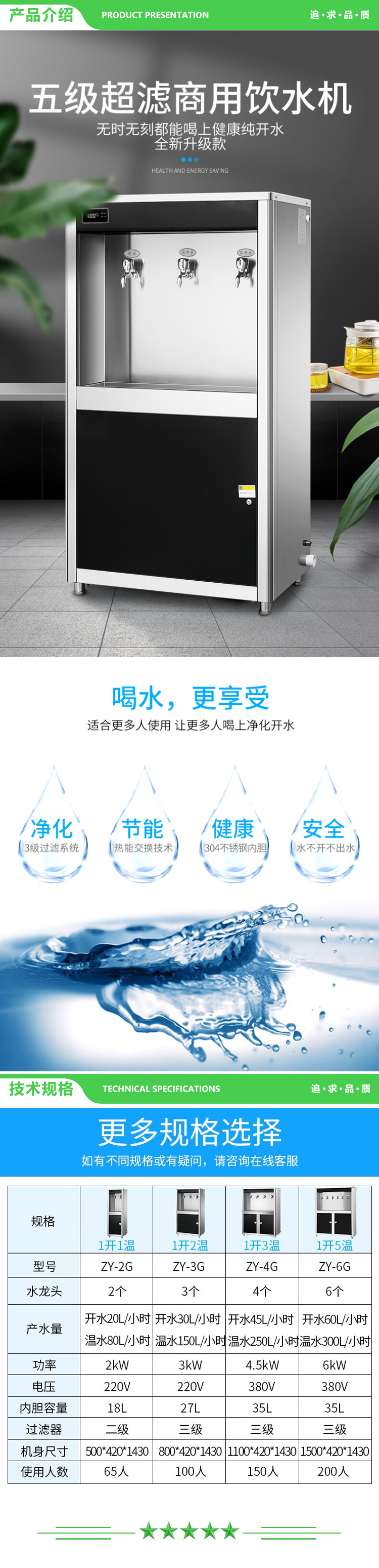 英利蒂克 Enlitic ZY-6G 商用节能温热式直饮机 全自动开水器 办公室饮水机 一开五温烧水机 2.jpg