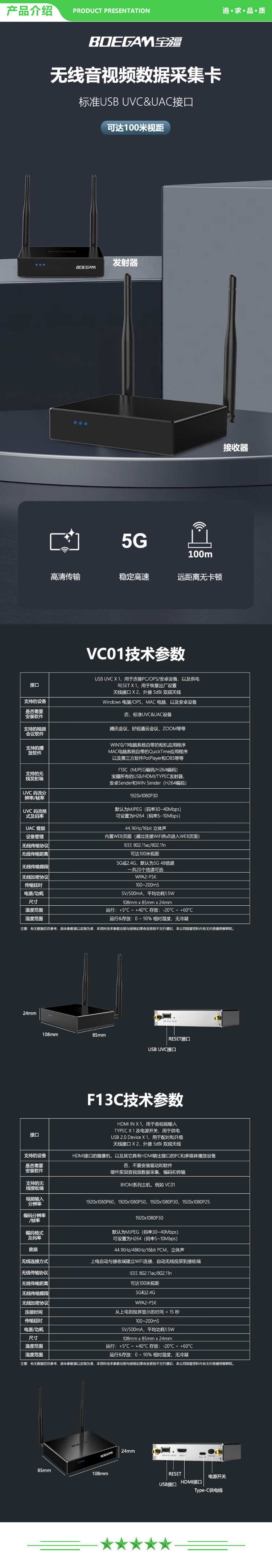宝疆 BOEGAM VC01 HDMi发射器套装 无线音视频数据采集器直播HDMI摄像机图传视频会议摄像机电脑OPS无线投屏 2.jpg