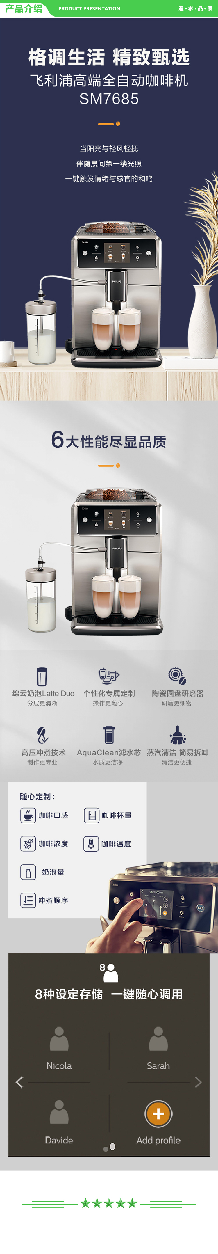 飞利浦 PHILIPS SM7685 07 咖啡机 意式全自动浓缩 带可拆洗奶泡系统储奶容器 .jpg