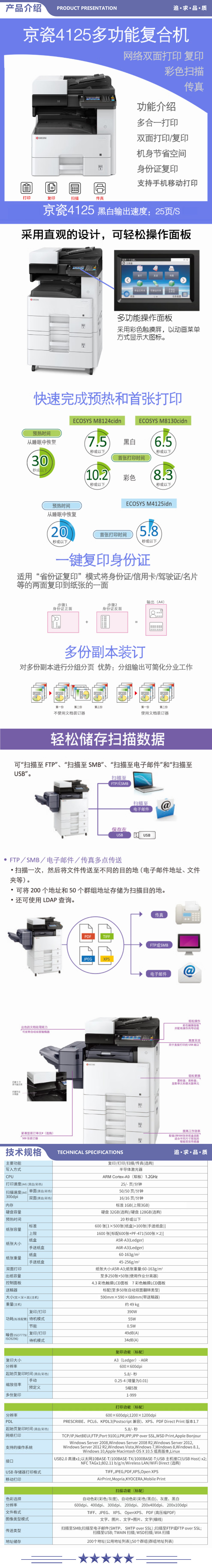 京瓷 Kyocera ECOSYS M4125idn A3黑白数码复合机 25页（复印+打印+扫描+输稿器+单纸盒） 2.jpg