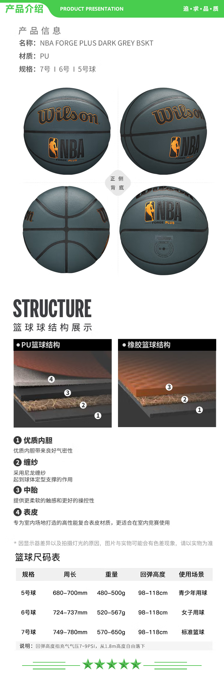 威尔胜 Wilson WTB8101IB07CN NBA FORGE系列吸湿防滑PU室内外通用成人篮球灰黑色7号球 FORGE PLUS  2.jpg