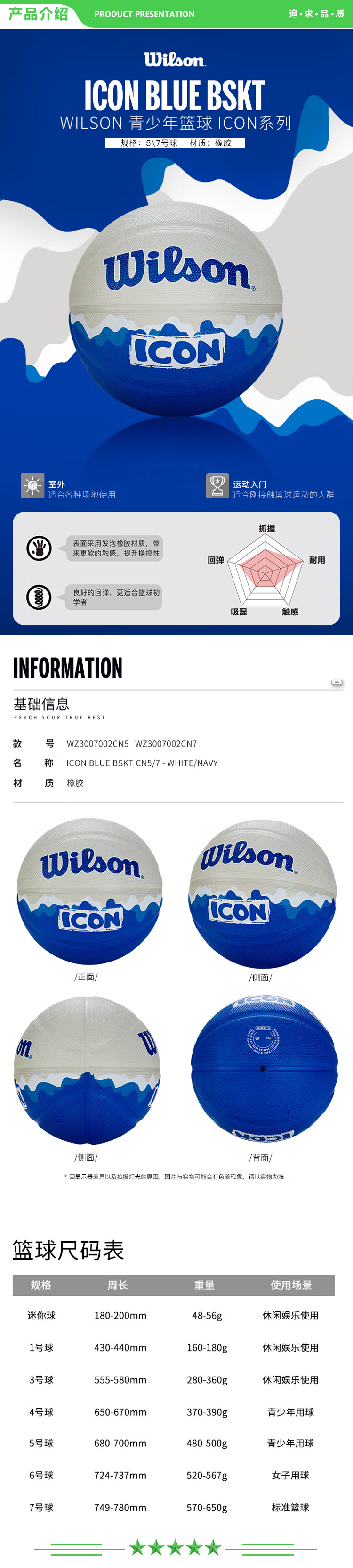 威尔胜 Wilson WZ3012101CN5 2022款ICON BLUE BSKT CN 5室外篮球5号球青少年篮球  2.jpg