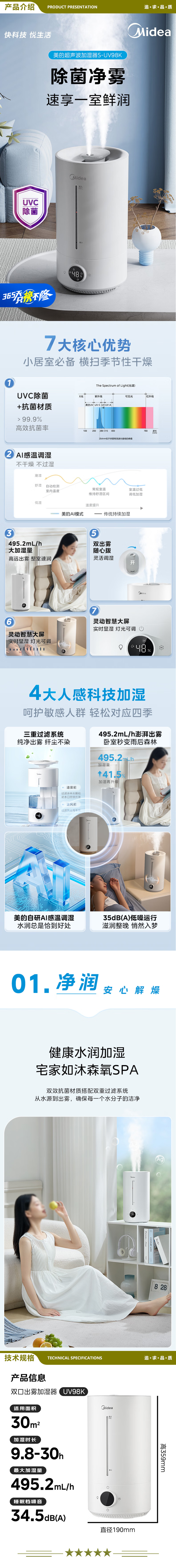 美的（Midea）S-UV98K 空气净化加湿器婴儿落地卧室办公桌面家用生日礼物增湿孕妇智能恒湿 2.jpg