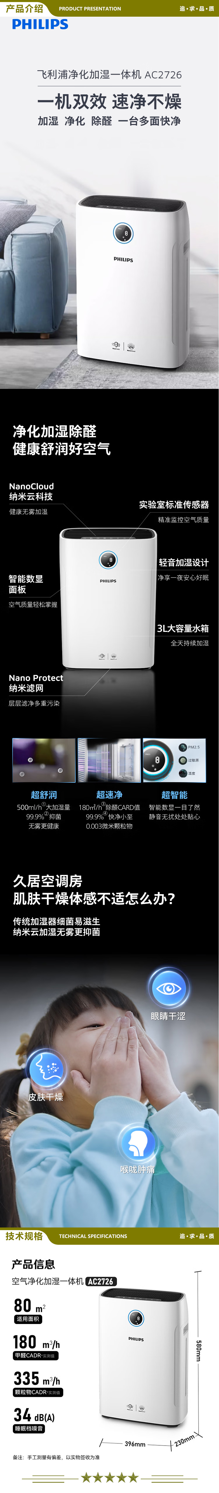 飞利浦（PHILIPS）AC2726 无雾加湿空气净化一体 母婴健康 空调伴侣去甲醛去异味3L大水箱大空间适用 2.jpg