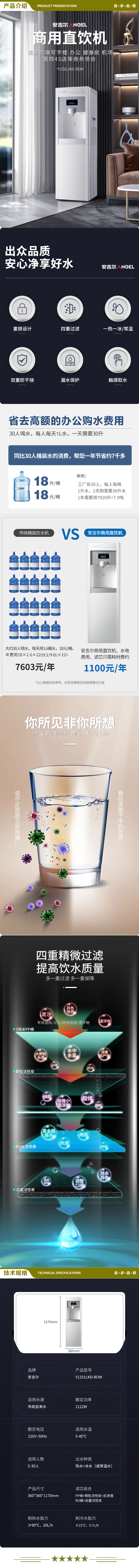 安吉尔（Angel） Y1251LKD-ROM 商用净水设备 直饮水机加热一体机 净水机 商用净水器冰温热款饮水机 2.jpg